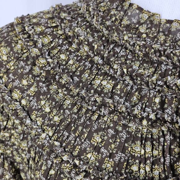 REBECCA TAYLOR WOMEN'S BROWN PAISLEY PATTERN BLOUSE TOP STYLE 721 947 8795 - Picture 11 of 13